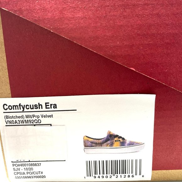 💖MEGA SALE💖VANS Comfycush Era Blotched Velvet Womens Size Sneakers VN0A3WM92QD - Picture 8 of 16